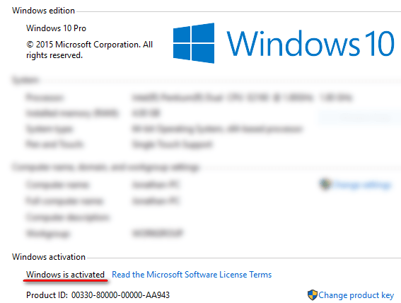 Всі способи легальної активації Windows 10