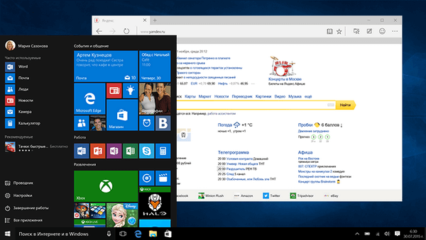 Пошукова система Яндекс обєдналася з Windows 10